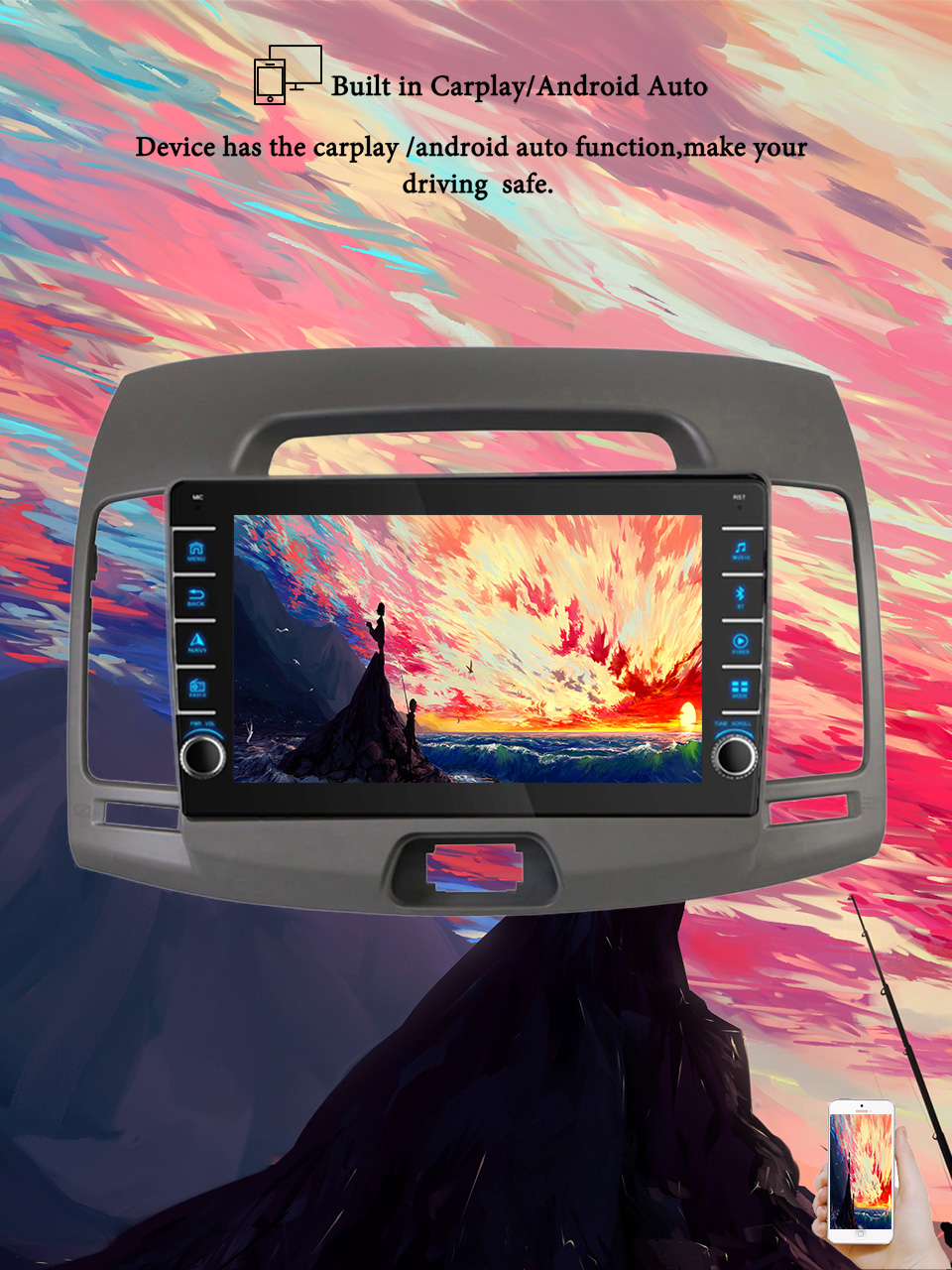Tablet Danish Mobile & Accessories Faisalabad - 8G+128G Android 14 For Hyundai Elantra