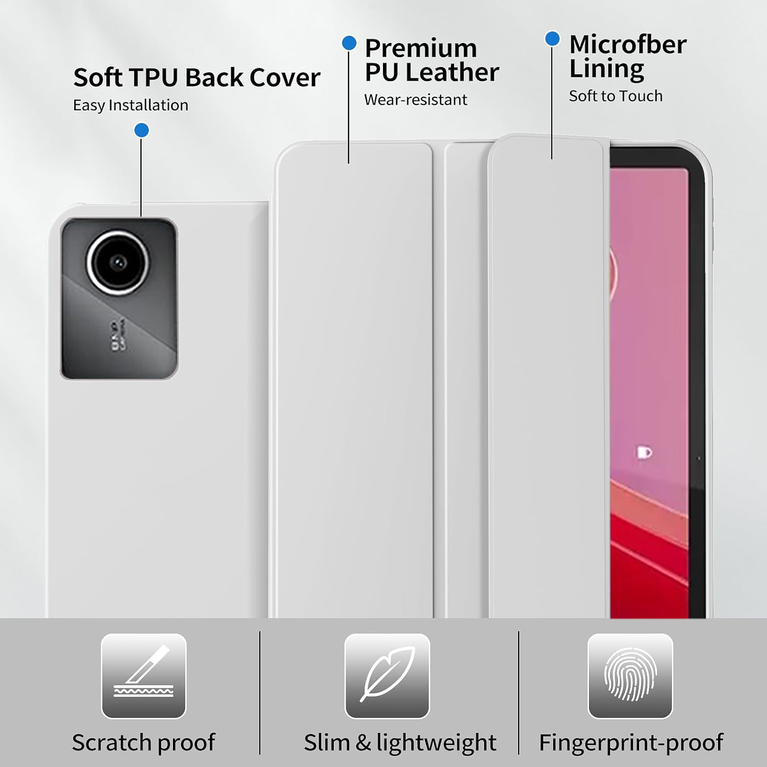 Tri-fold Flip Case For Lenovo  - Lenovo Tablet M11 Accessories recension och pris