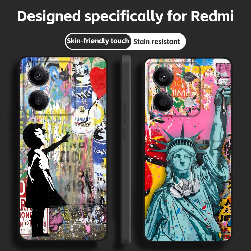 Banksy Graffiti Art  Phone Cas - Xiaomi Redmi Note 13 recension och pris